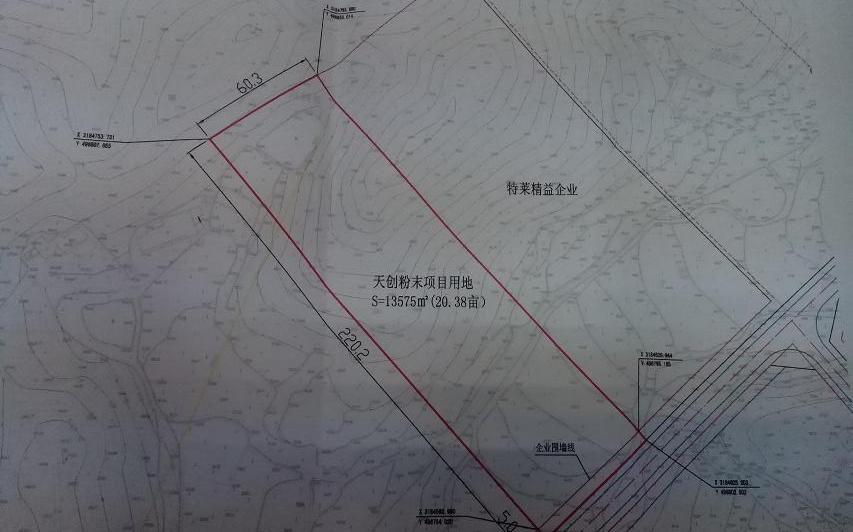 天创粉末项目用地规划图